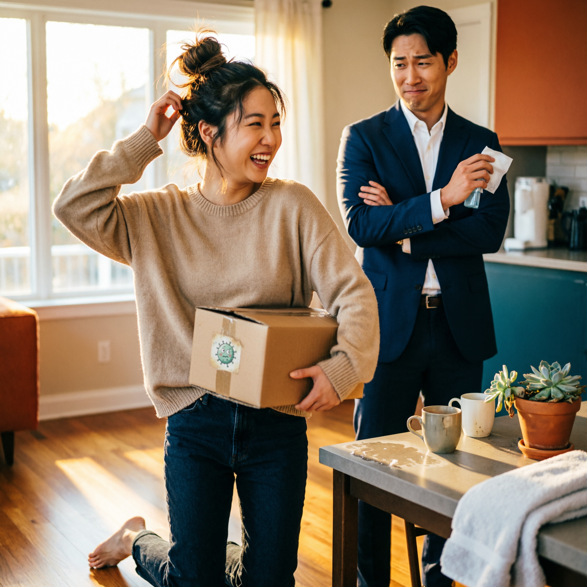 The Good-for-Nothing Miss and Her Germophobic Landlord